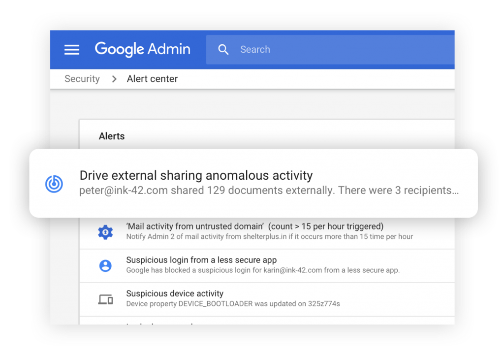 G Suite basic admin center